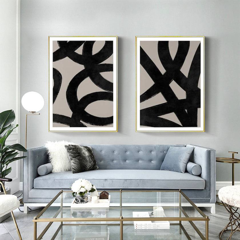 Wall art - Abstract black (2 sets)- Canvas Prints- Poster Prints