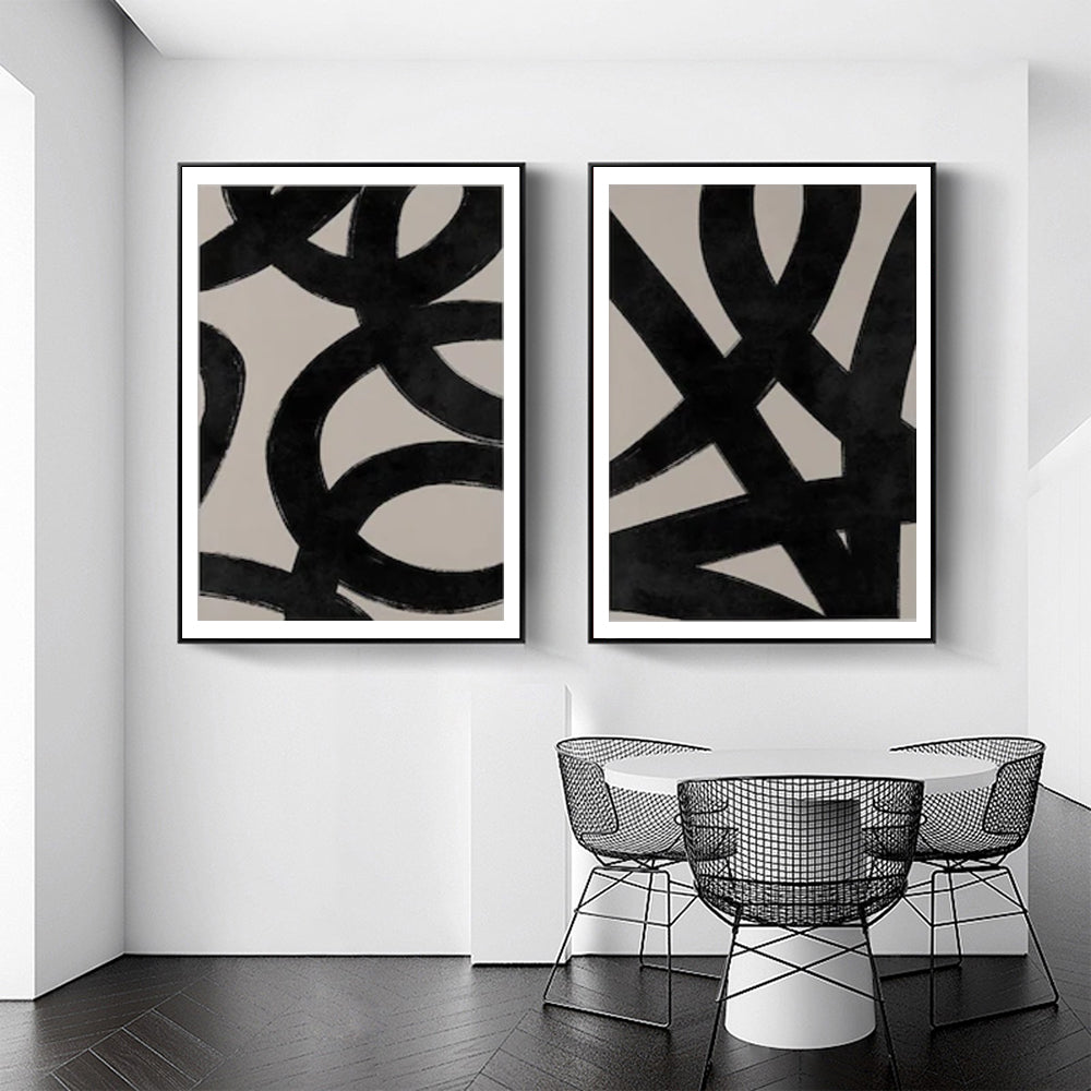 Wall art - Abstract black (2 sets)- Canvas Prints- Poster Prints
