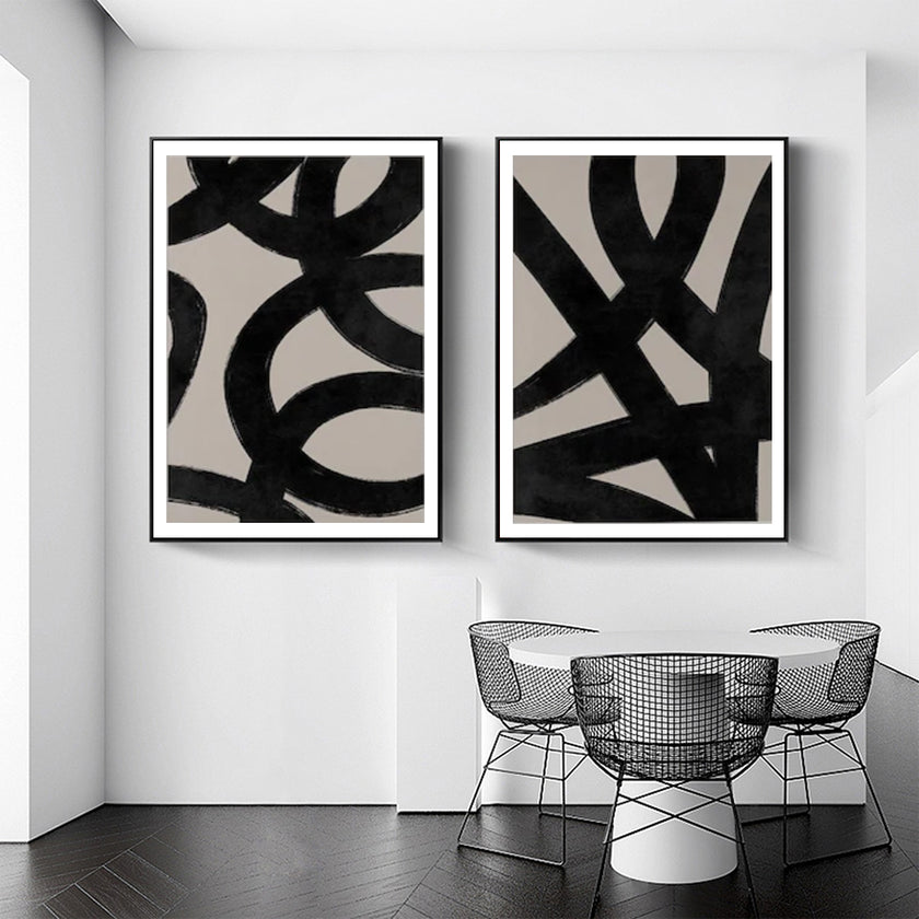 Wall art - Abstract black (2 sets)- Canvas Prints- Poster Prints