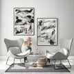 Wall art - Abstract Black and White 2 sets- Canvas Prints- Poster Prints