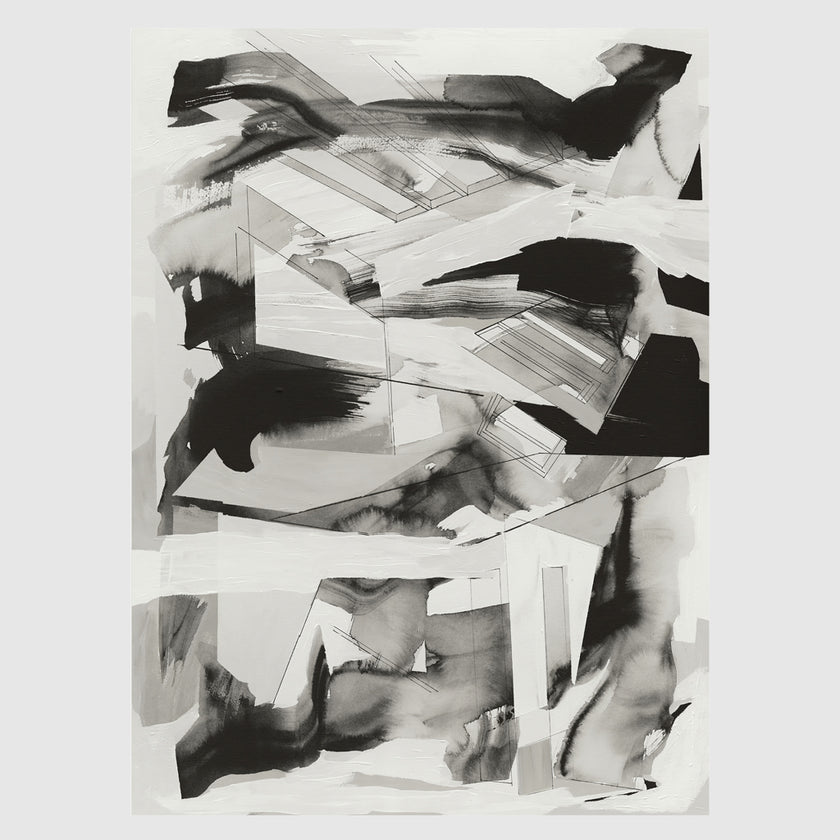 Wall art - Abstract Black and White 2 sets- Canvas Prints- Poster Prints