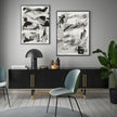 Wall art - Abstract Black and White 2 sets- Canvas Prints- Poster Prints