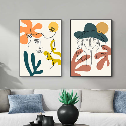 Wall Art  - Abstract Girl 3 sets - Poster Prints -Canvas Prints