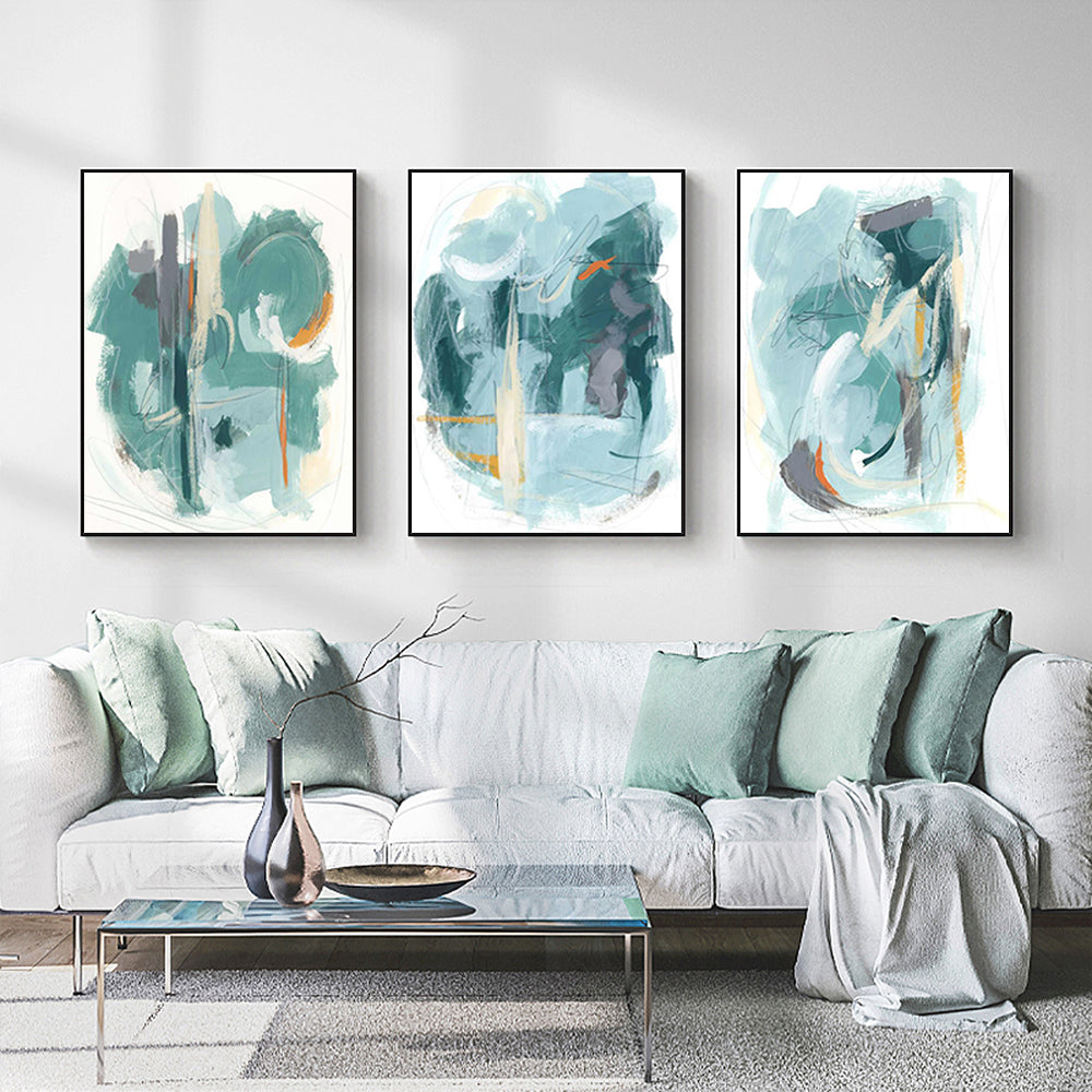 Wall Art - Abstract green (3 sets) - Canvas Prints-Poster Prints
