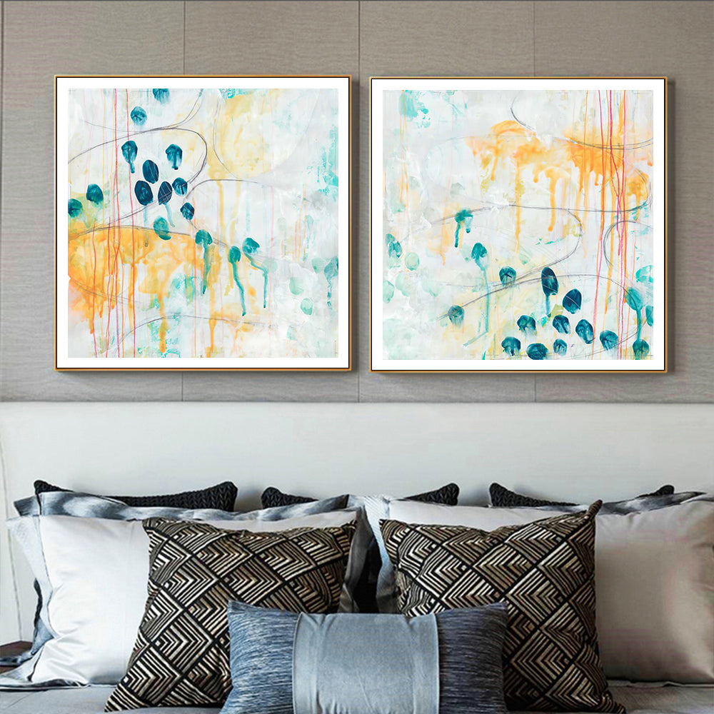 Wall Art - Abstract Olive (2 sets)- Canvas Prints-Poster Prints