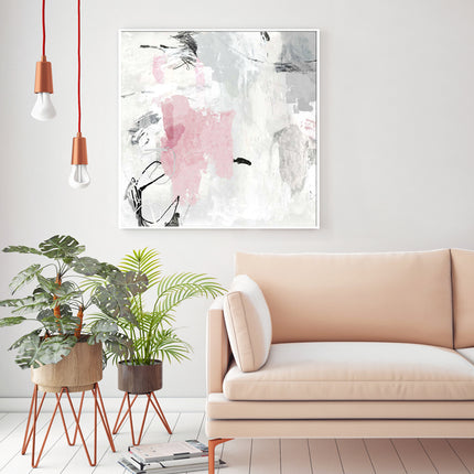 Wall Art - Abstract Pink Grey I - Canvas Prints-Poster Prints