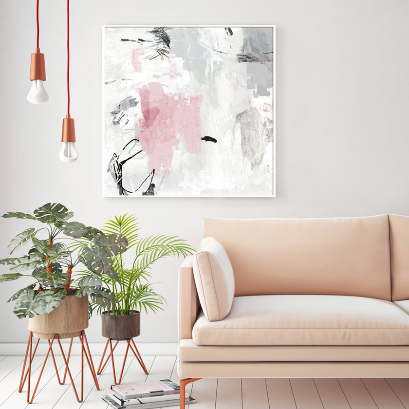 Wall Art Prints - Abstract Pink Grey (2 sets)- Canvas Prints-Poster Prints