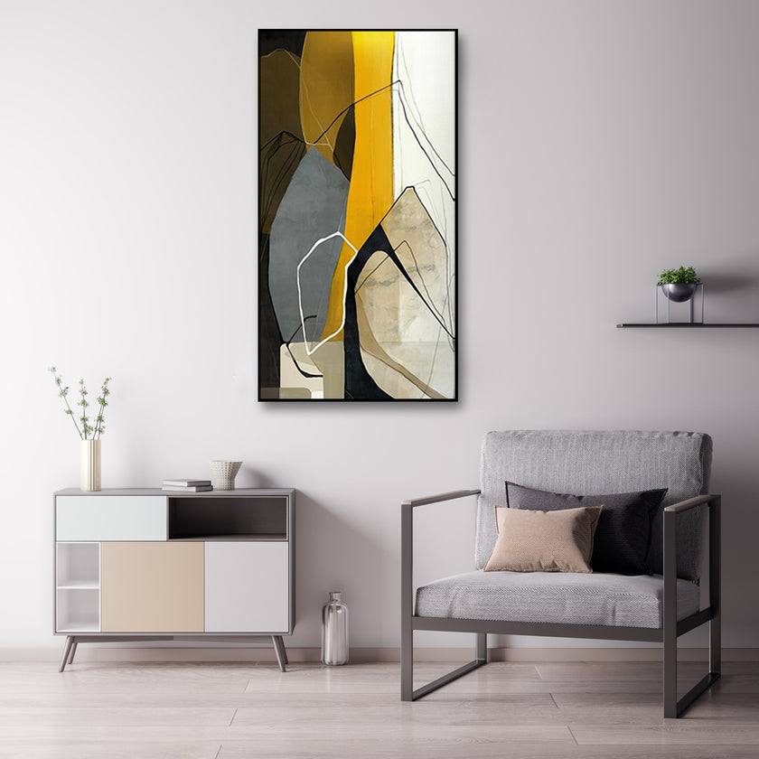 Wall Art – Abstract Yellow Black - Canvas Prints - Poster Prints