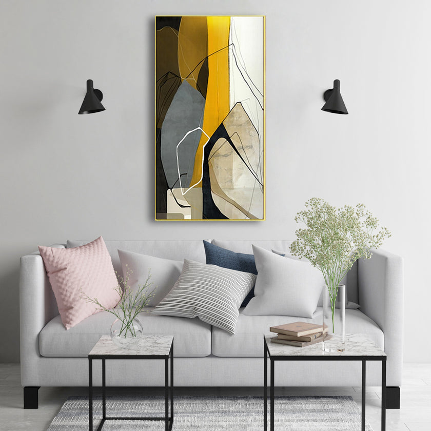 Wall Art – Abstract Yellow Black - Canvas Prints - Poster Prints