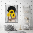 Wall Art - African Woman Sunflower - Canvas Prints-Poster Prints