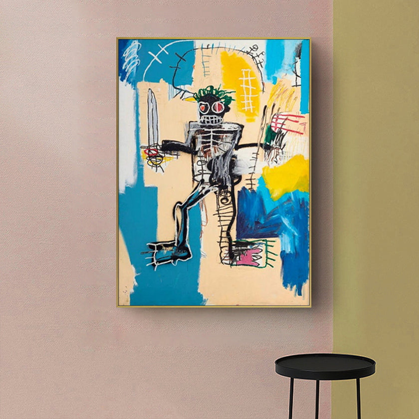 Wall Art -  Warrior By Michel Basquiat - Canvas Prints-Poster Prints