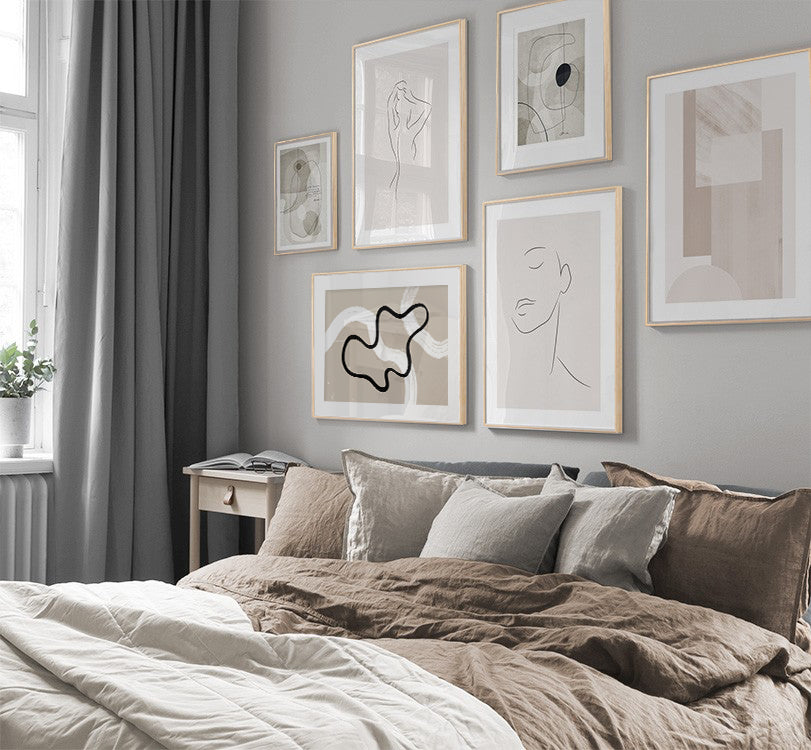 Wall art - Beige Graphics 2 sets- Canvas Prints- Poster Prints