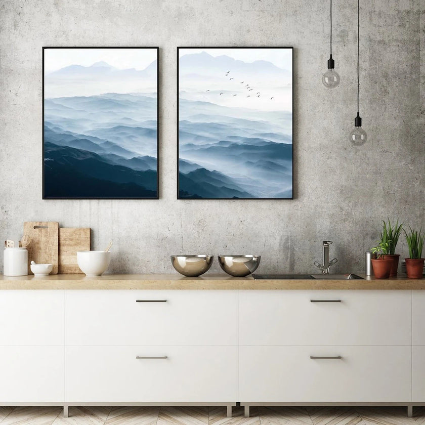 Landscape Prints - Blue mountains(2 sets) -canvas prints - poster prints