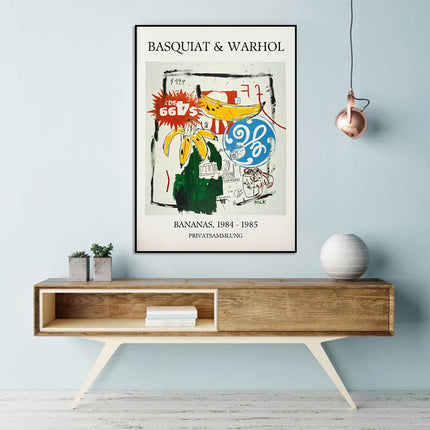 Wall Art - Basquiat Bananas 1985 Exhibition - Canvas Prints-Poster Prints