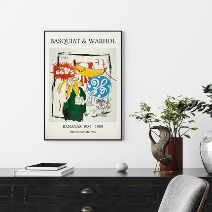 Wall Art - Basquiat Bananas 1985 Exhibition - Canvas Prints-Poster Prints