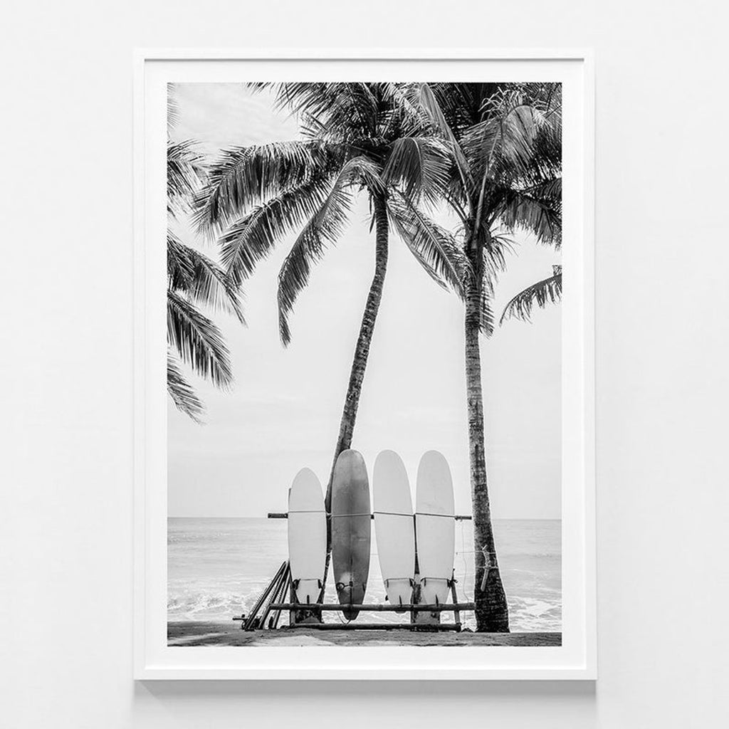 Landscape art prints - Beach Surfboards black - Canvas Prints - Poster Prints