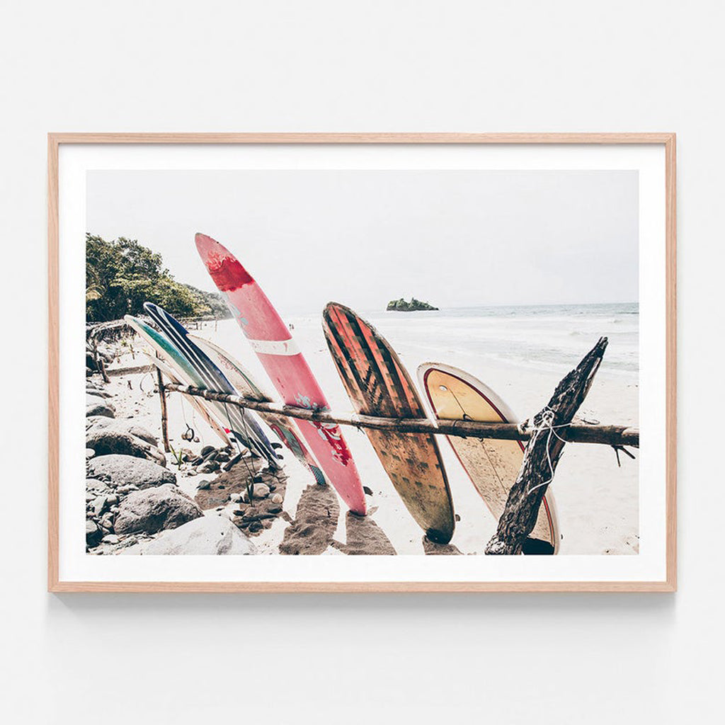 Landscape art prints - Beach Surfboards colour - Canvas Prints - Poster Prints