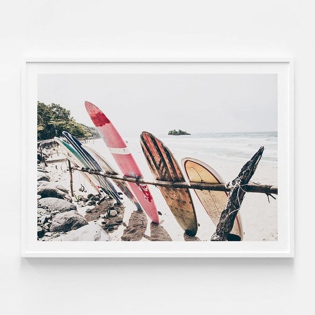 Landscape art prints - Beach Surfboards colour - Canvas Prints - Poster Prints