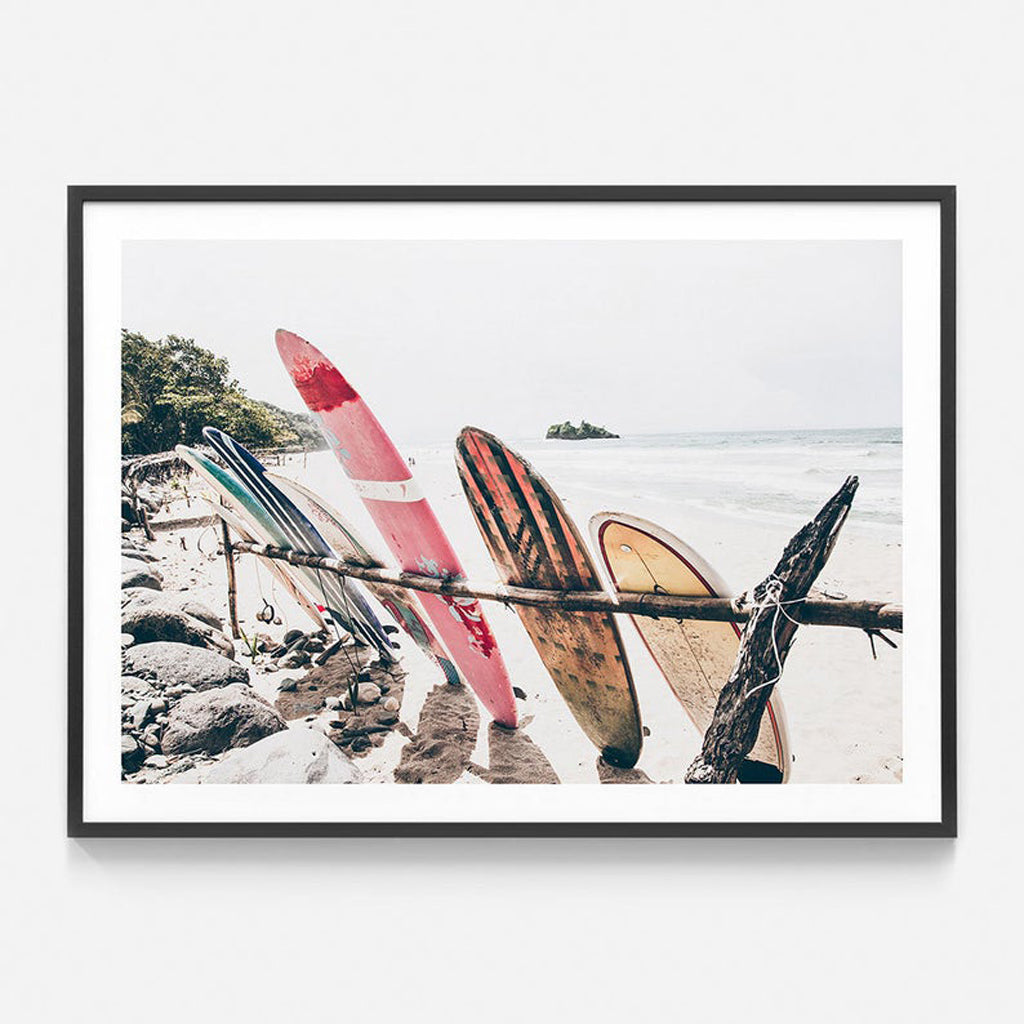 Landscape art prints - Beach Surfboards colour - Canvas Prints - Poster Prints
