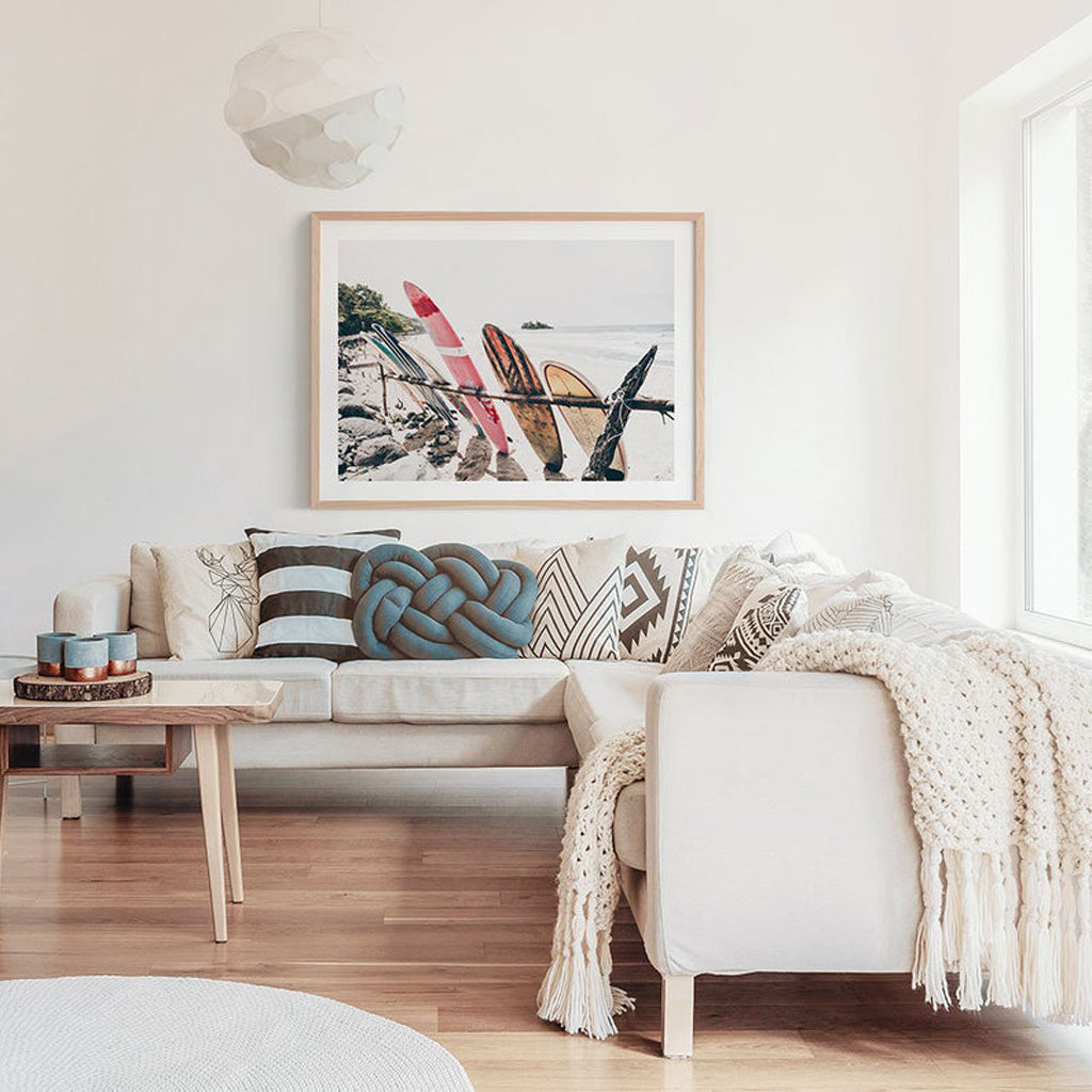 Landscape art prints - Beach Surfboards colour - Canvas Prints - Poster Prints