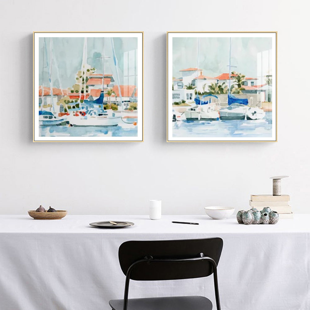 Wall Art - Beach Town Summer (2 sets)- Canvas Prints-Poster Prints