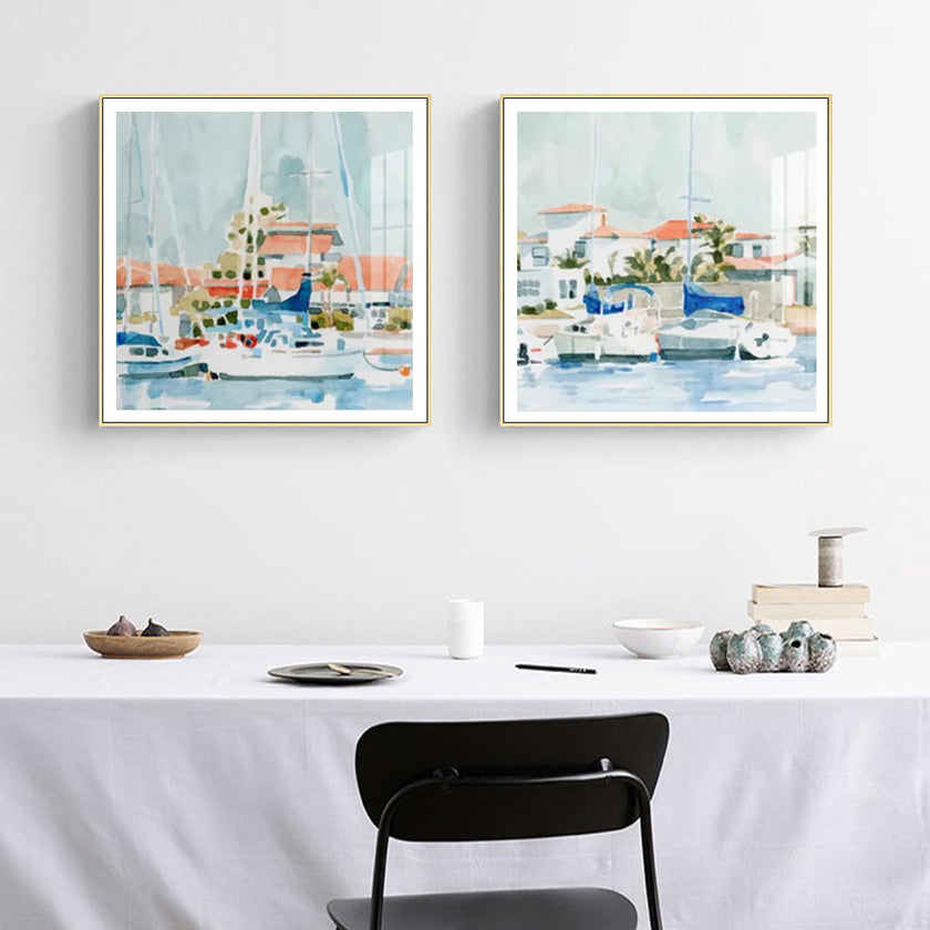 Wall Art - Beach Town Summer (2 sets)- Canvas Prints-Poster Prints