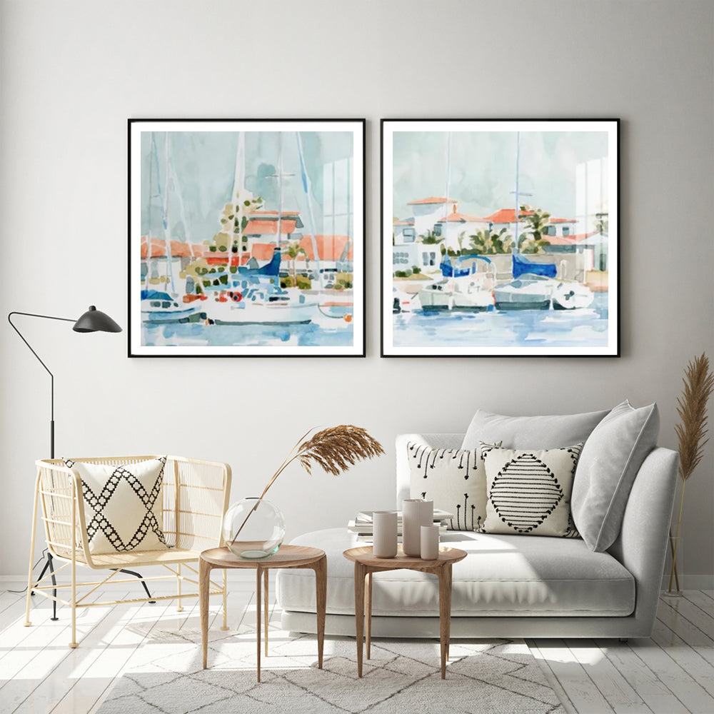 Wall Art - Beach Town Summer (2 sets)- Canvas Prints-Poster Prints