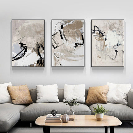 Wall Art  - Modern Abstract Beige 3 Sets - Poster Prints -Canvas Prints