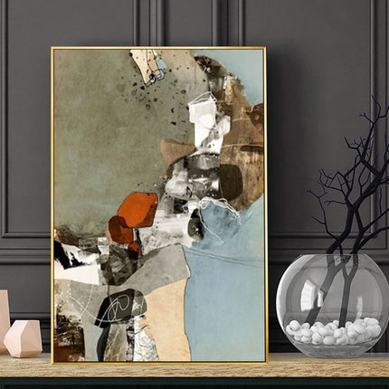 Wall Art - Abstract Beige Green Blue - Canvas Prints-Poster Prints