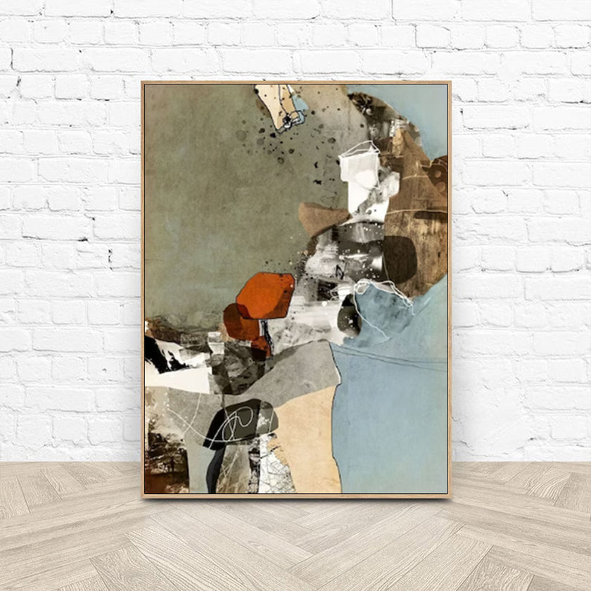 Wall Art - Abstract Beige Green Blue - Canvas Prints-Poster Prints