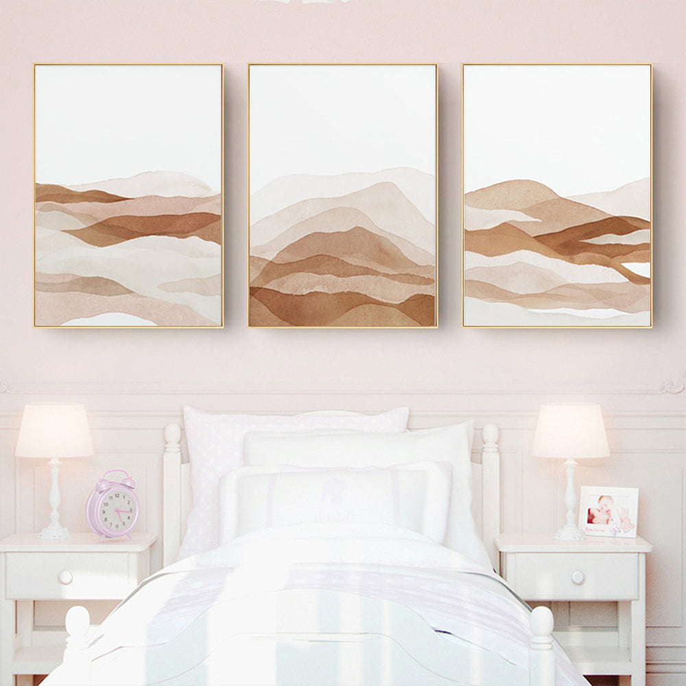 Wall Art - Beige Watercolor Art (3 sets) - Canvas Prints-Poster Prints