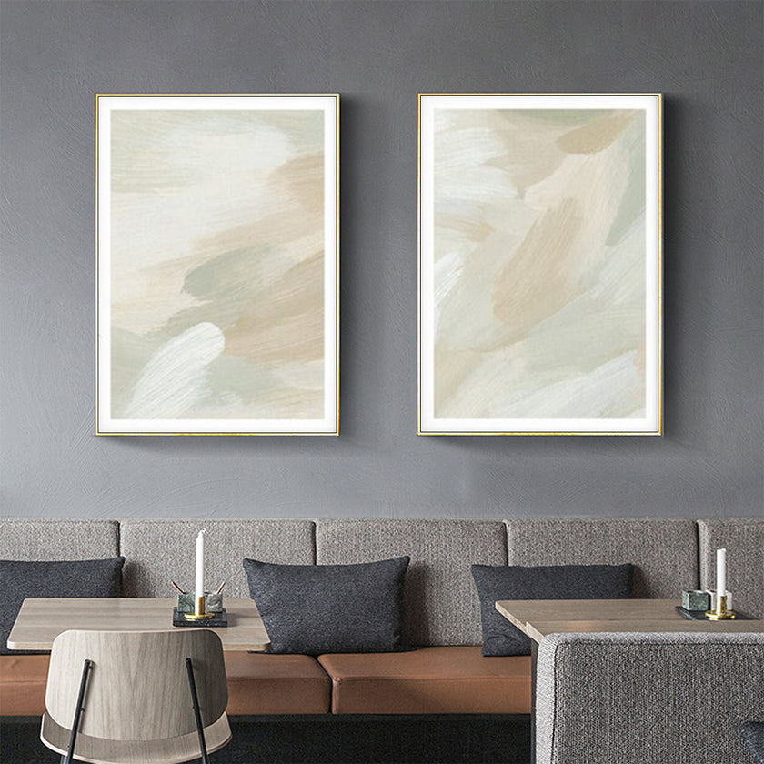 Wall art - Beige and Sage Green (2 sets)- Canvas Prints- Poster Prints