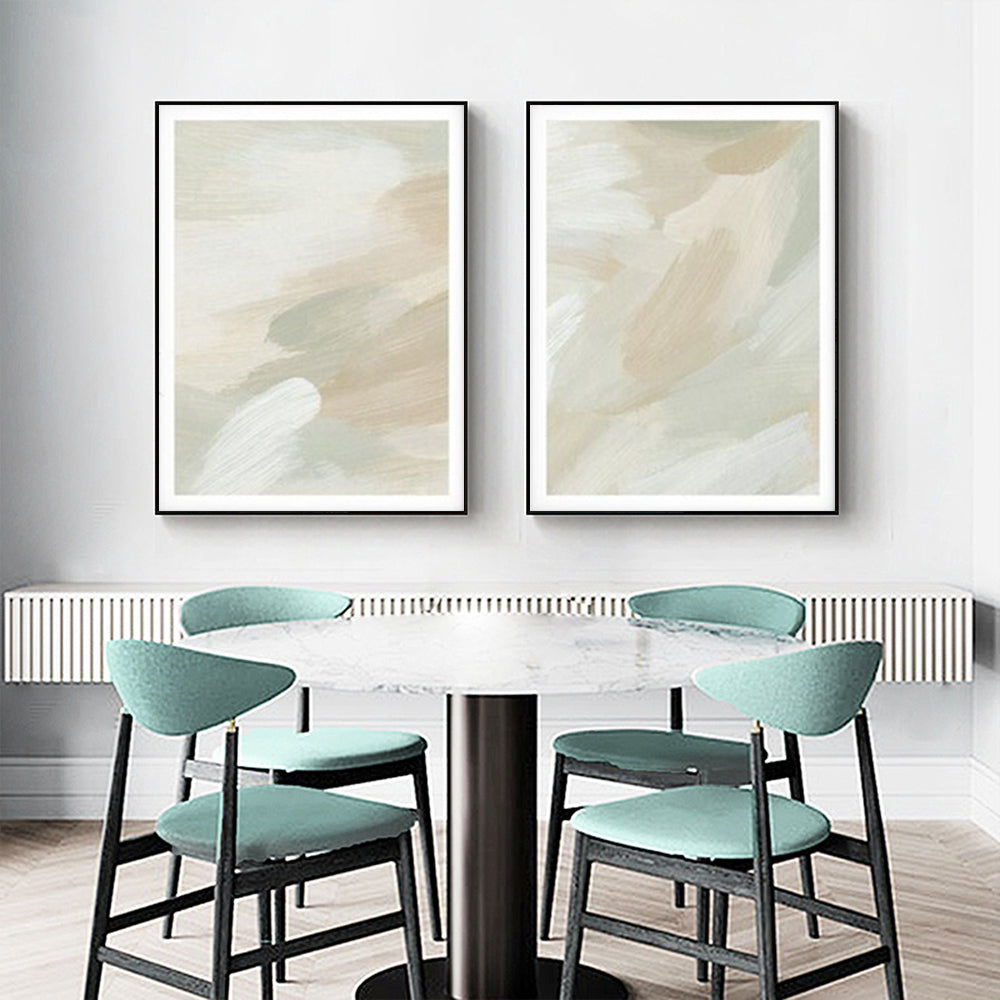Wall art - Beige and Sage Green (2 sets)- Canvas Prints- Poster Prints
