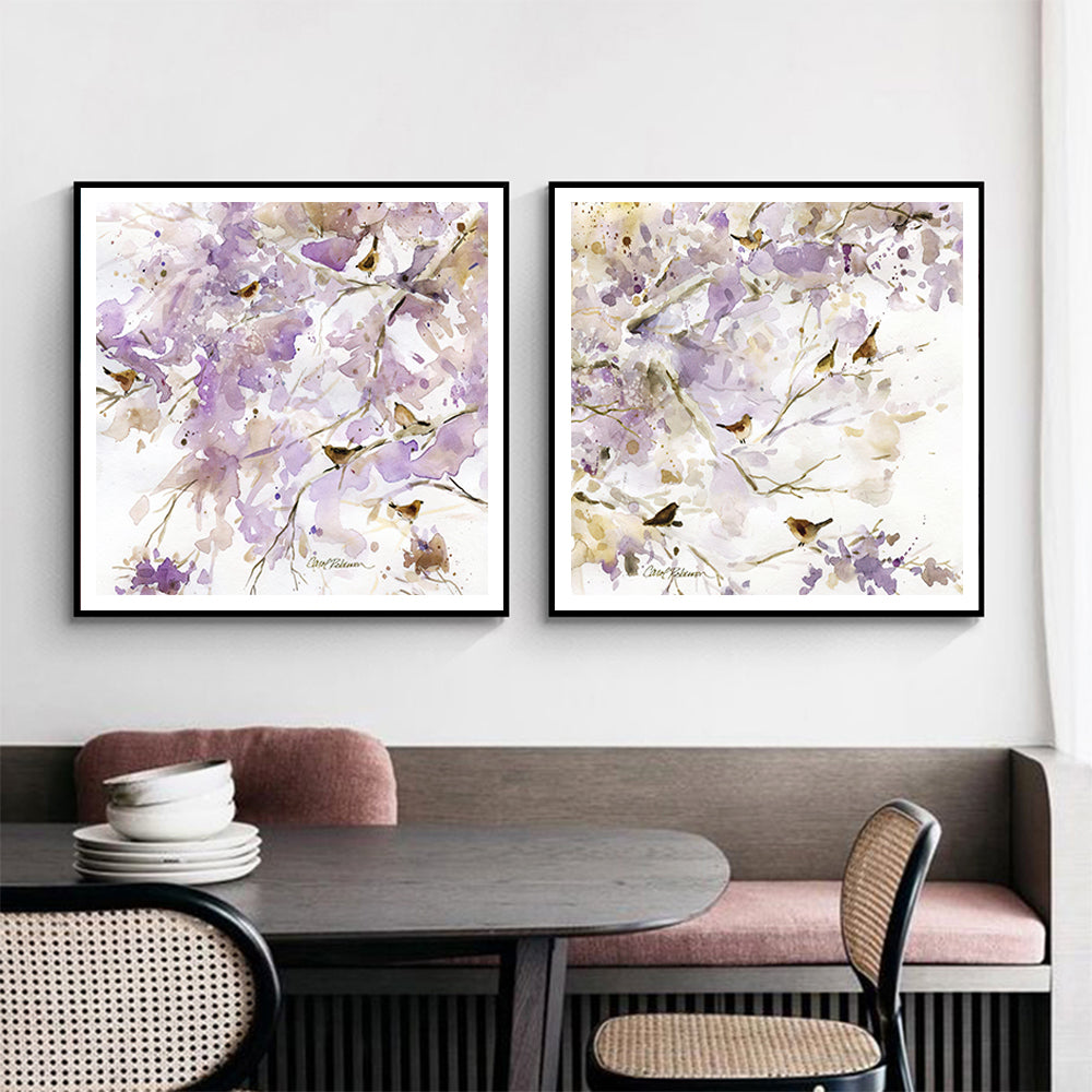 Wall Art - Bird In The Bush By Carol Robinson (2 sets)- Canvas Prints-Poster Prints