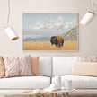 Wall Art - Bison with Teton Mountains - Canvas Prints-Poster Prints