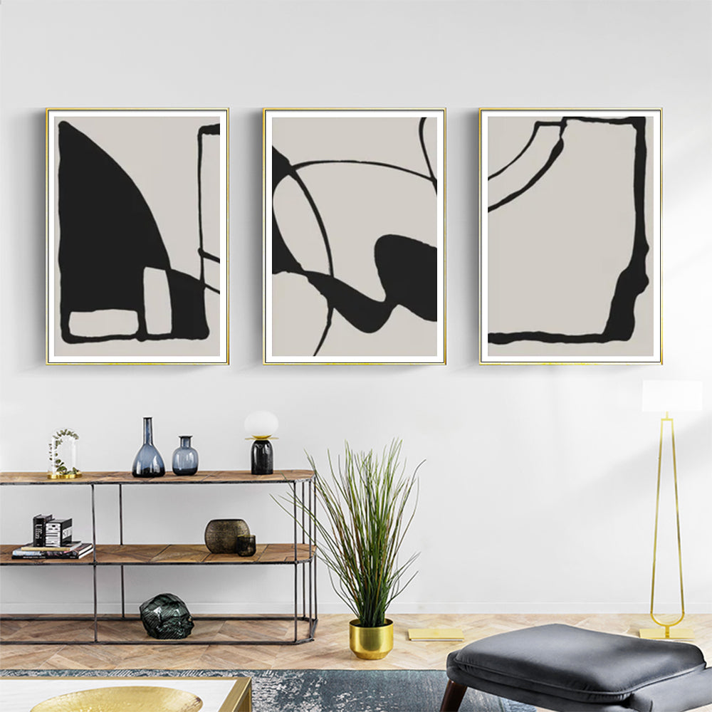 Wall Art  - Black Beige 3 Sets - Poster Prints -Canvas Prints