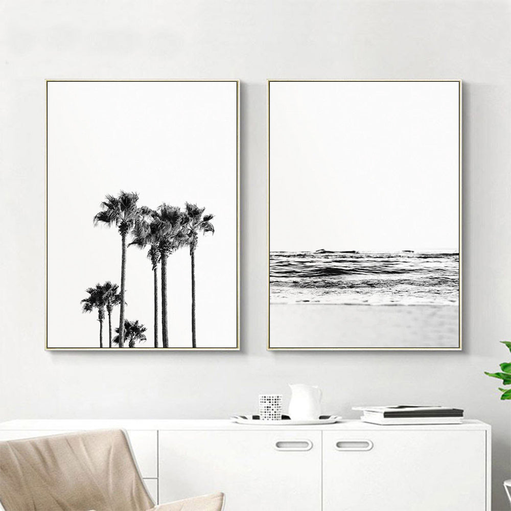Wall art - Black and White Coastal (2 sets)- Canvas Prints- Poster Prints