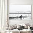 Wall Art - Black and White Longboard Surf - Canvas Prints-Poster Prints