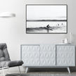 Wall Art - Black and White Longboard Surf - Canvas Prints-Poster Prints