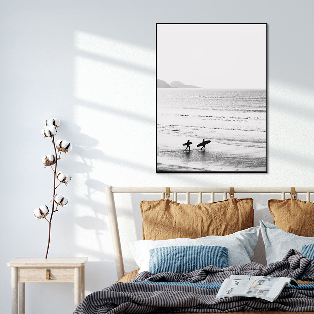 Wall Art - Black White Surf - Canvas Prints-Poster Prints