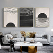 Wall Art  - Black And White Wave 3 Sets - Poster Prints -Canvas Prints