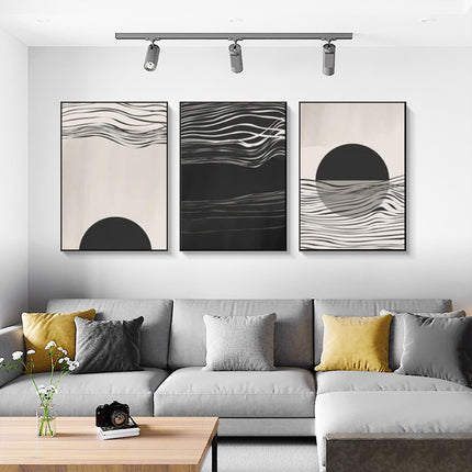 Wall Art  - Black And White Wave 3 Sets - Poster Prints -Canvas Prints