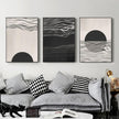 Wall Art  - Black And White Wave 3 Sets - Poster Prints -Canvas Prints