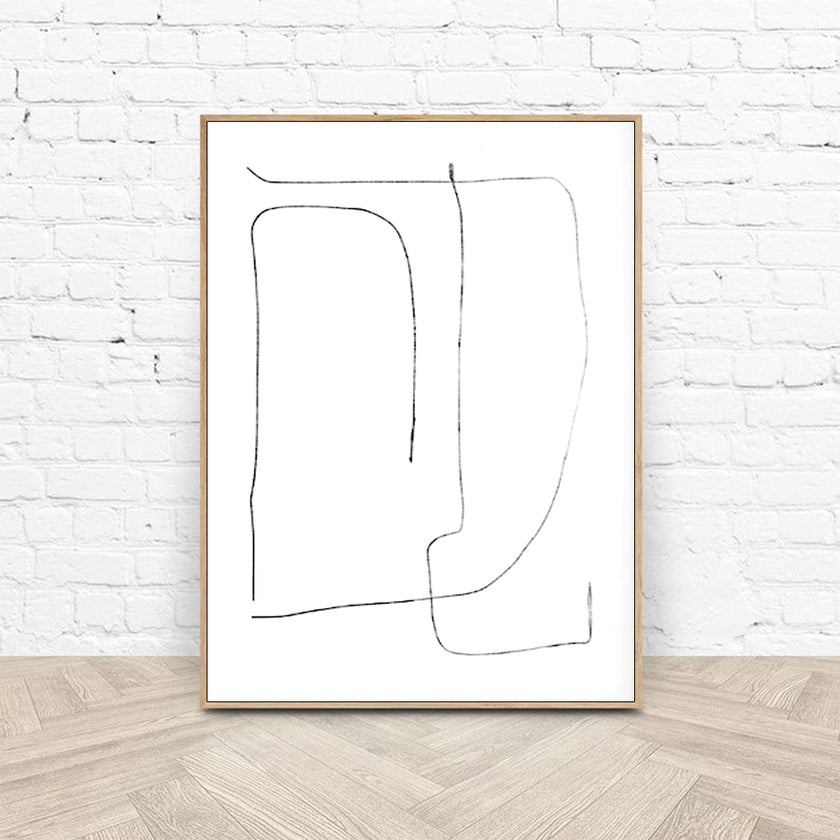 Wall Art - Black and White Abstract Line - Canvas Prints-Poster Prints