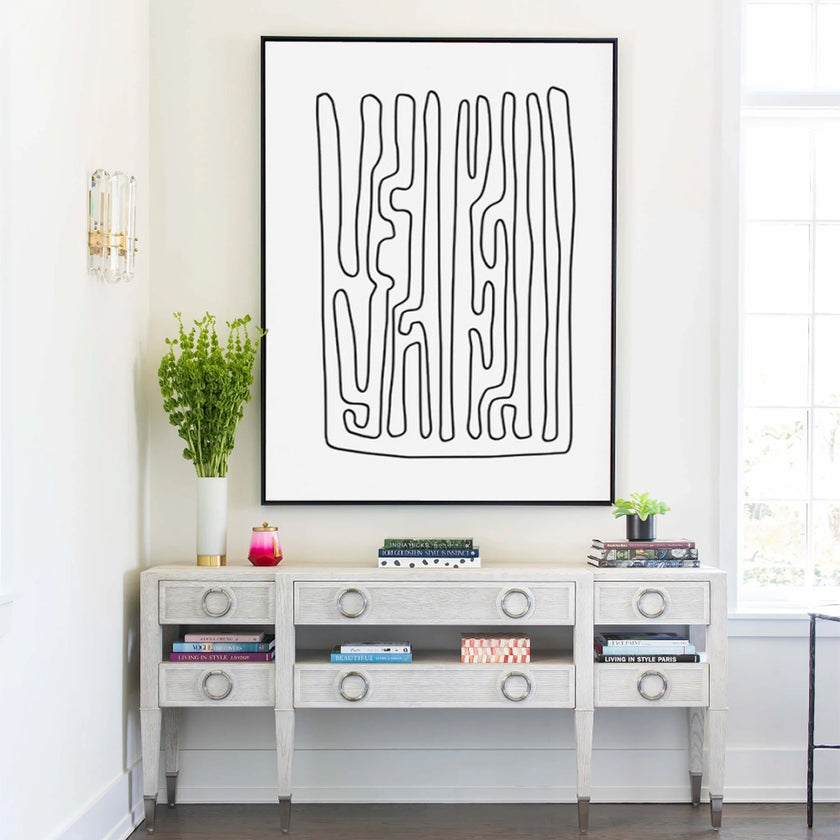 Wall Art - Black And White Lines - Canvas Prints-Poster Prints