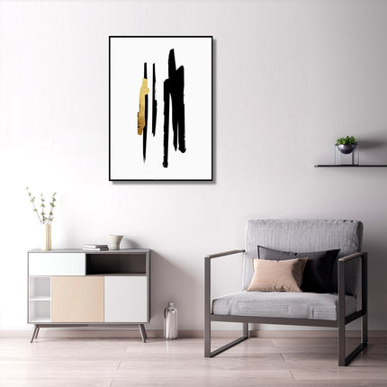 Wall Art - Black Gold Abstract - Canvas Prints-Poster Prints