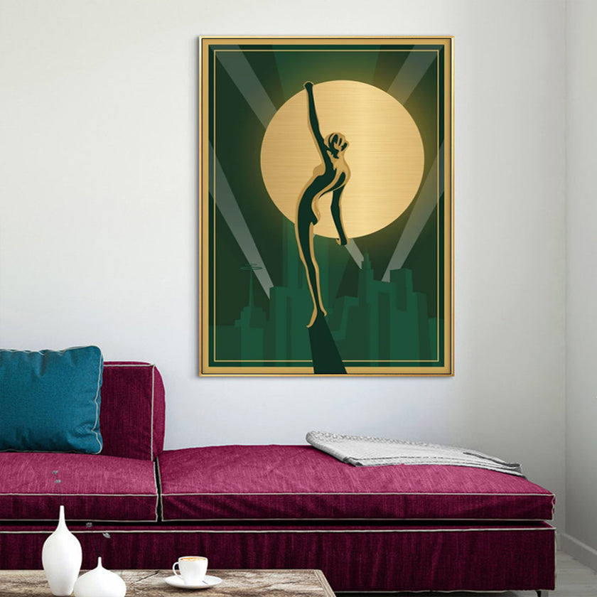Wall Art - Black Gold Female - Canvas Prints-Poster Prints