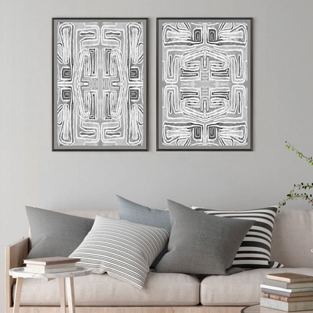 Wall art - Black White Pattern (2 sets)- Canvas Prints- Poster Prints