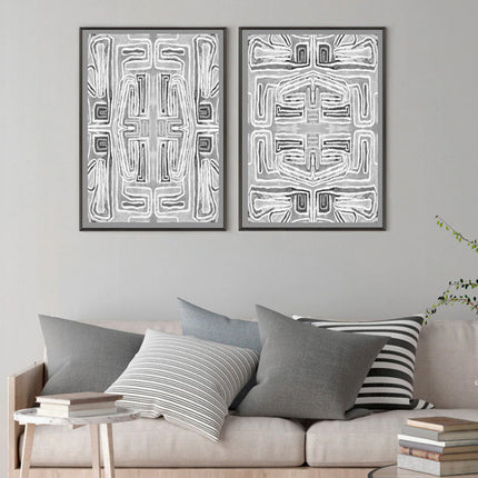 Wall art - Black White Pattern (2 sets)- Canvas Prints- Poster Prints
