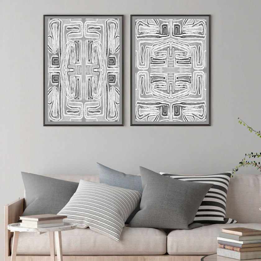 Wall art - Black White Pattern (2 sets)- Canvas Prints- Poster Prints